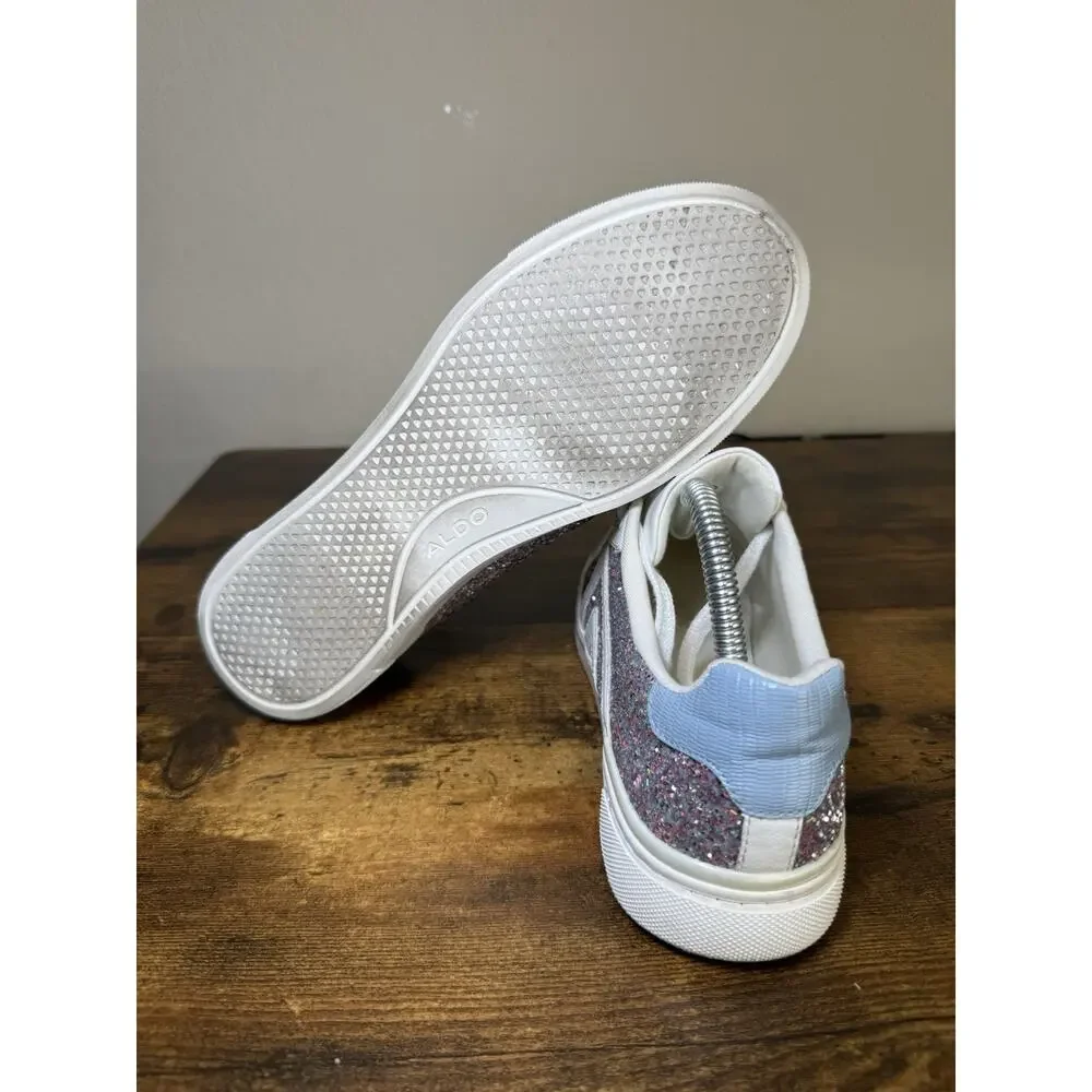 Aldo Fran Women's White & Metallic Multi Sneakers Sz 9